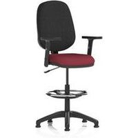 + I Lever Draughtsman Operator Chair Adjustable Arms Chilli