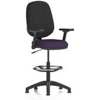 Eclipse+ I Lever Draughtsman Operatot Chair Adj Folding Arms Purple