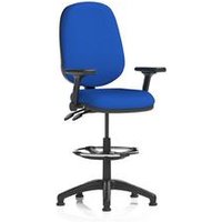 Eclipse+ II Lever Draughtsman Chair Adj Folding Arms Back Seat Blue