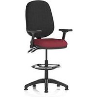 Eclipse+ II Lever Draughtsman Operator Chair Adj Folding Arms Chilli