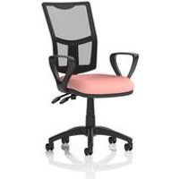 II Lever Operator Chair Mesh Back Loop Arms Quest Shrimp