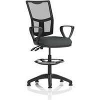 II Lever Draughtsman Task Chair Mesh Back Loop Arms Mussel