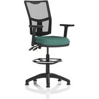 II Lever Draughtsman Operator Chair Mesh Back Adj Arms Kelp