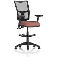 II Lever Draughtsman Chair Mesh Back Adj Folding Arms Forge