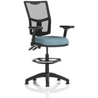 Eclipse+ II Lever Draughtsman Chair Mesh Back Adj Folding Arms Quench