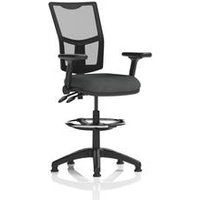 II Lever Draughtsman Chair Mesh Back Adj Folding Arms Mussel