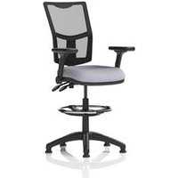 II Lever Draughtsman Chair Mesh Back Adj Folding Arms Shell