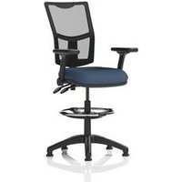 + II Lever Draughtsman Chair Mesh Back Adj Folding Arms Whelk