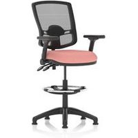 Eclipse+ II Lever Draughtsman Chair Mesh Back Adj Folding Arms Shrimp