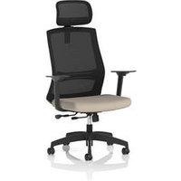 Mesh Back Operator Chair Adjustable Arms Headrest Seat Salt