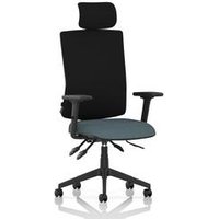 High Back Task Operator Chair Arms Headrest Seat Rivet Quench