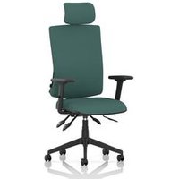 High Back Operator Chair Arms Headrest Back Seat Quest Kelp