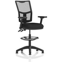 Eclipse+ II Lever Draughtsman Chair Mesh Back Adj Folding Arms Black