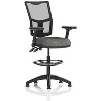 Eclipse+ II Lever Draughtsman Chair Mesh Back Adj Folding Arms Grey