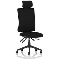 High Back Task Operator Chair Headrest Fabric
