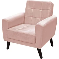 Poltrona Matrix Lívia Revestimento Suede com Pés de Madeira Bordo