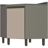 Balcão De Canto Henn CE130-35 1 Porta Com Tampo 79cm Duna/cristal