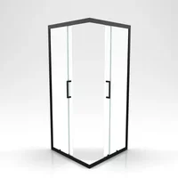Aurlane Douche Schuifdeur Factory - 90x90x200cm - Mat Zwart - Aluminium