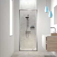 Sealskin - Douchedeur Contour 90 X 200cm - Geborsteld Staal Profiel - 6 Mm Helder Glas