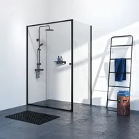 Sealskin - Douchedeur + Zijwand Contour 120 X 200cm - Zwart Profiel - 6 Mm Helder Glas