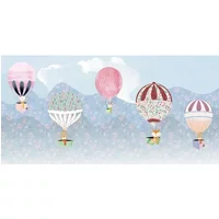 Fotobehang Happy Ballon - Blauw - 2,50m X 500cm