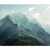 Fotobehang The Summit - Blauw - 2,50m X 300cm