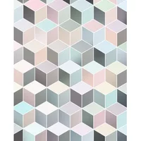 Fotobehang Cubes Pastel - Meerkleurig - 2,50m X 200cm