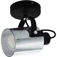 Eglo Wand- En Plafondlamp Berregas Zwart Chroom 1x28w E27
