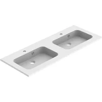 Allibert Dubbele Wastafel Style - Polybeton - Rechthoekig - Mat Wit - 120,5cm