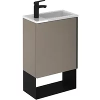 Royo Fonteinmeubelset Indus - Inclusief Wastafel En Open Plank - Softclose - Rokerig Zand - 46x25x70cm