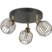 Corep Plafondlamp Orin Zwart 3xg9