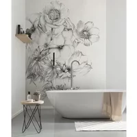 Fotobehang Embroidery - Wit - 2,48m X 184cm