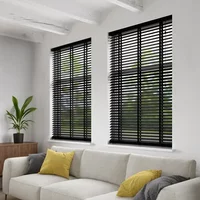 Decosol 947 Jaloezie Horizontaal Hout Zwart Mat 220x220cm