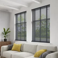 Decosol Jaloezie Horizontaal Hout Antraciet 50mm 180x220cm
