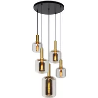 Lucide Hanglamp Joanet - Gerookt Glas - 66cm - 5xe27
