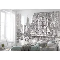 Fotobehang Downtown - Wit - 2,50m X 350cm