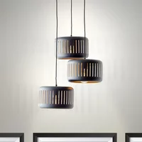 Brilliant Hanglamp Tyas Zwart Goud ⌀52cm 3xe27