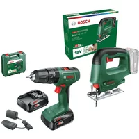 Bosch Accuboormachine Met Klopfunctie + Decoupeerzaag Toolkit 18v (2 Accu’s)