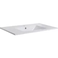 Aurlane Enkele Wastafel Timber - Keramiek - Rechthoekig - Wit - 80cm