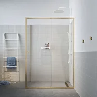 Sealskin - Douchedeur + Zijwand Contour 120 X 200cm - Goud Profiel - 6 Mm Helder Glas