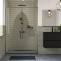Sealskin - Douche Schuifdeur Contour 120 X 200cm - Mat Grijs Profiel - 6 Mm Rookglas