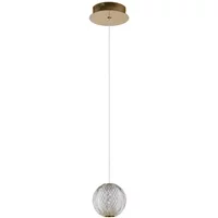 Lucide Hanglamp Cintra Messing Kristaleffect Ø14cm 4,7w