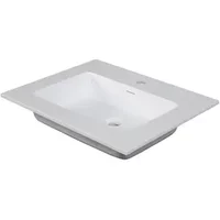 Aquazuro Enkele Wastafel Napoli - Keramiek - Rechthoekig - Mat Wit - 60cm
