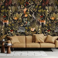 Fotobehang Smart Art Gallery - Zwart - Vintage Groen - Olijf - Bruin - Rood - Beige - 2,70m X 212cm