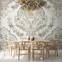 Fotobehang Oosterse Ornamenten - Grijs - Beige - 2,70m X 53cm