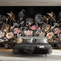Fotobehang Smart Art Gallery - Zwart - Roze - Vergrijsd Oranje - Zalm - Grijs - 2,70m X 53cm