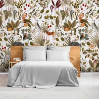 Fotobehang Smart Art Gallery - Wit - Vintage Groen - Olijf - Bruin - Beige - Rood - 3,40m X 265cm