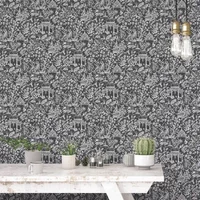 Vliesbehang Secret Garden G78510 - Zwart - Lichtgrijs - 10,00m X 53cm