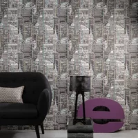 Vliesbehang Good Vibes Gv24235 - Grijs - Roze - Blauw - Geel - 10,05m X 53cm