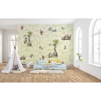 Komar Fotobehang Winnie De Pooh Vrienden - Groen - 2,80m X 300cm